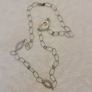 Retired SILPADA Sterling Silver Hammered Oval Link Necklace